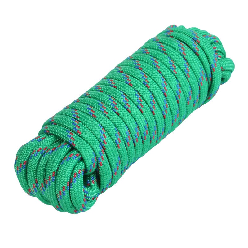 Maxworks MaxxHaul 50227 3/8" x 50 Ft Diamond Braided Rope Extra Strength-Sunlight and Weather Resistant, Multicolor - Image 1